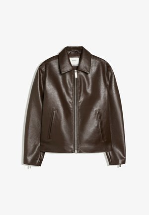 Bershka, Veste en similicuir - dark brown