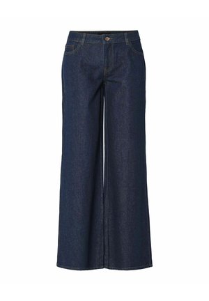 Pieces, Wide fit PCSELMA LW - Flared jeans - dark blue denim