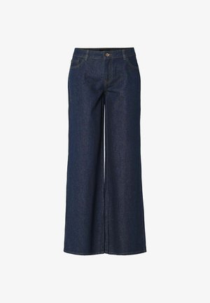 Pieces, Wide fit PCSELMA LW - Flared jeans - dark blue denim