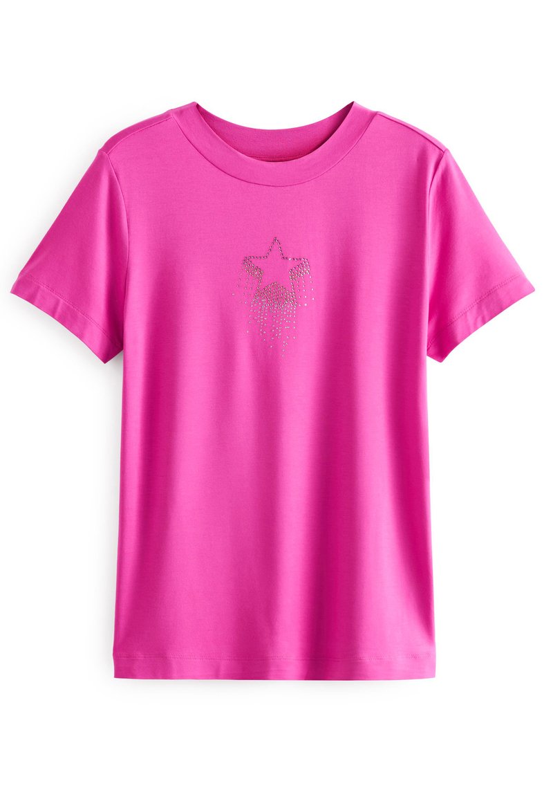 Next T-shirt print donkerroze