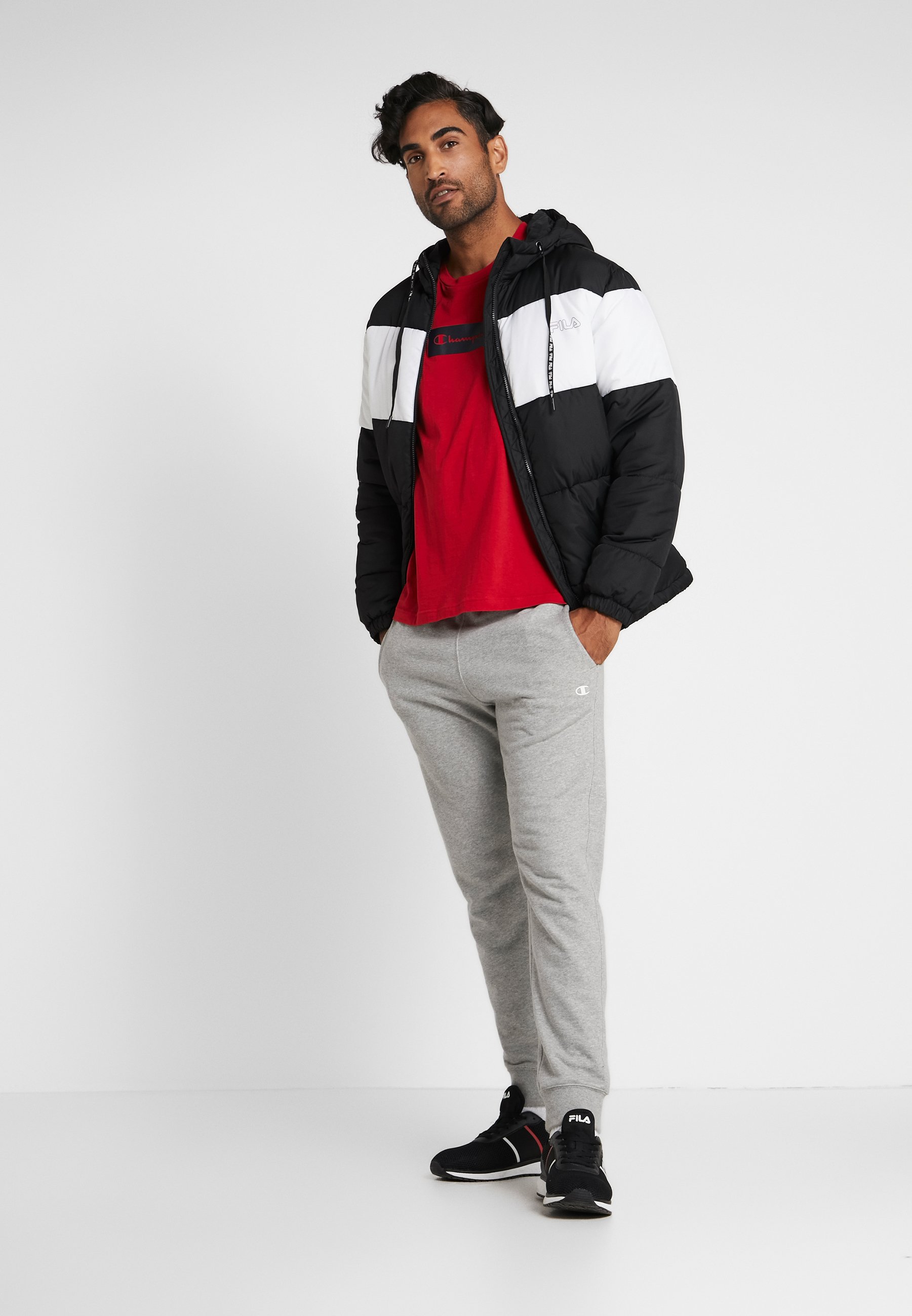 Fila DEWE Vinterjacka blackbright white Zalando.se dewe padded jacket, black bright white, m, fila – fila
