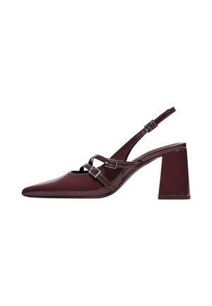 BLOCK WITH BUCKLES SLINGBACK - Magas sarkú cipők - dark red
