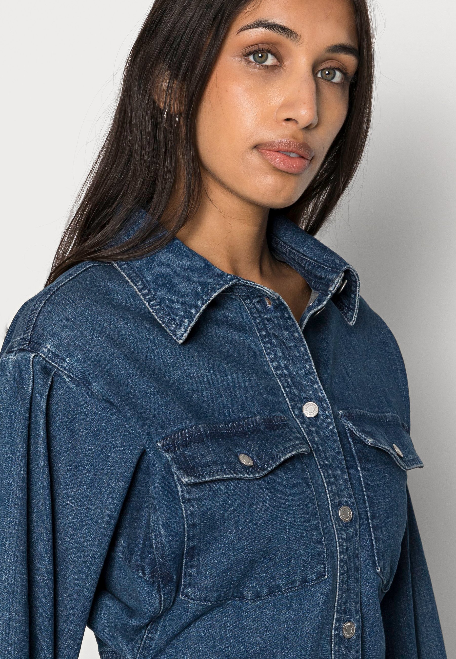 Vero Moda VMOLINE SHORT DRESS - Denim 