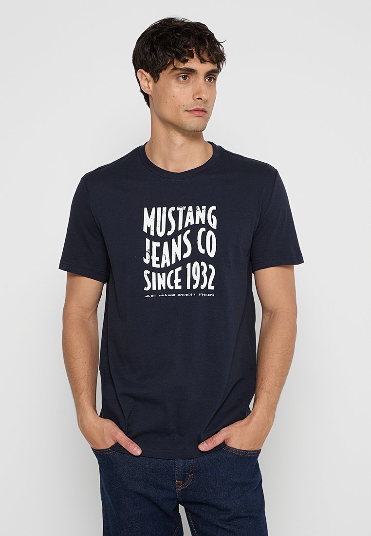mustang T-shirt print donkerblauw mustang T-shirt print donkerblauw