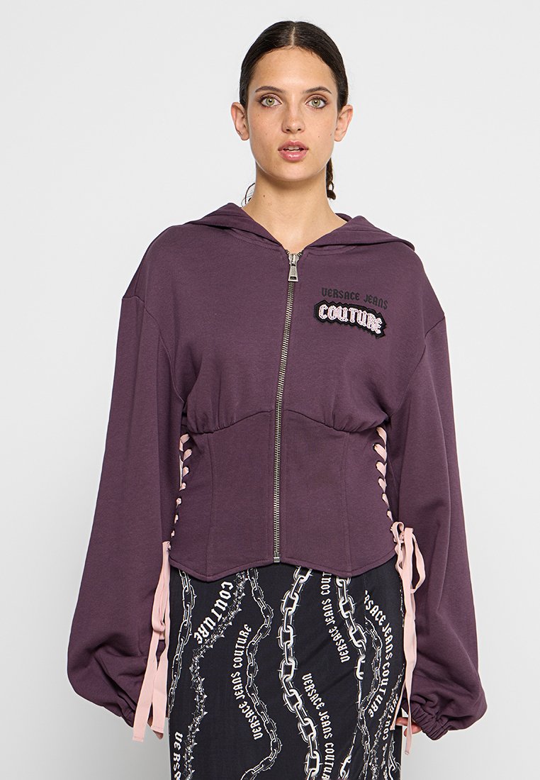 Versace Jeans Couture Sweater met rits lila Versace Jeans Couture Sweater met rits lila