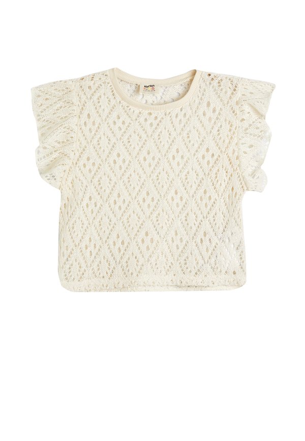 AJORE CROP RUFFLE DETAIL  - Bluse - beige