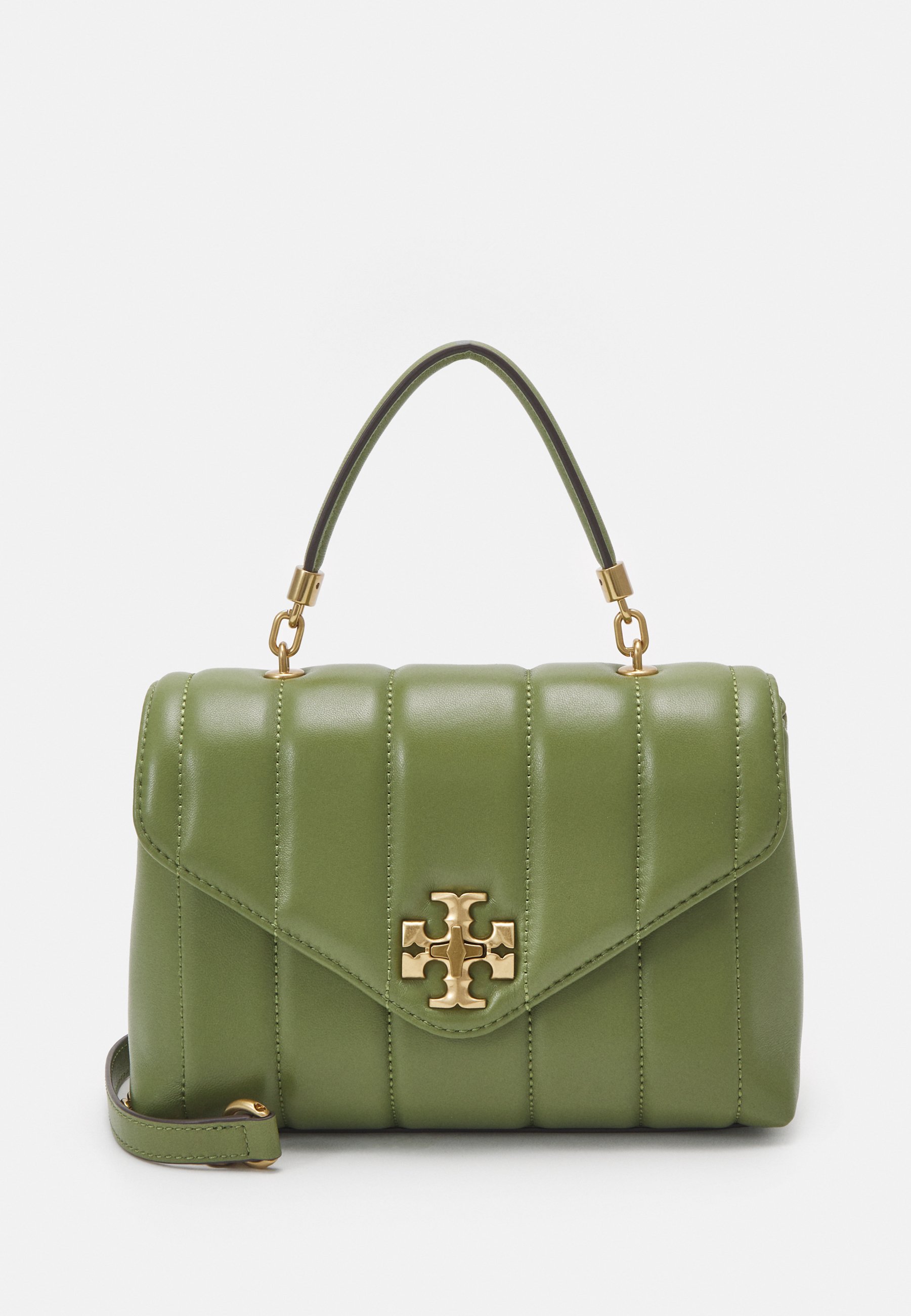 Tory Burch KIRA SMALL HANDLE SATCHEL - Bolso de mano - daphne/rolled  gold-coloured/dorado - Zalando.es