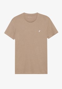 BASIC SLIM EMBROIDERY T SHIRT - T-shirt básica - taupe