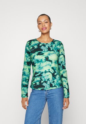 Pieces PCKAMMA O NECK CUT OUT  - Μπλούζα με μακριά μανίκια - pistachio green/abstract black