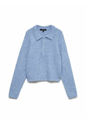 Vero Moda, KNITTED POLO NECK VMCORA - Polo - cashmere blue