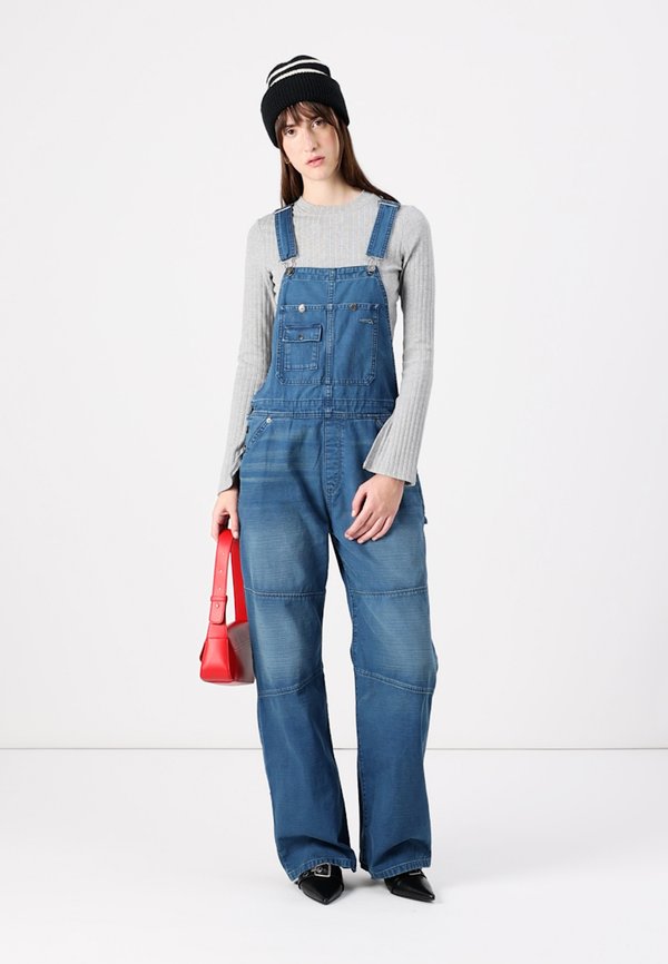 BOWEY CARPENTER LOOSE OVERALL - Dungarees - faded indigo2