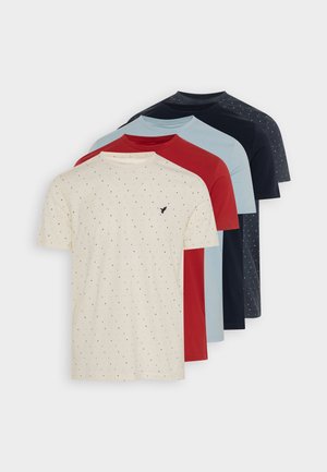 Pier One 5 PACK - T-Shirt basic - dark blue/white/red