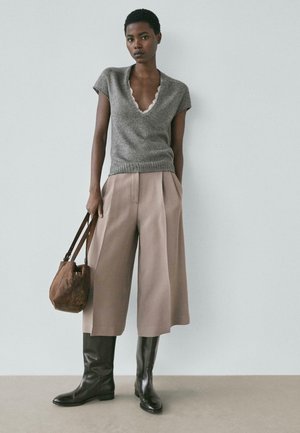 SHORT SLEEVE WITH LACE - T-shirt con stampa - dark grey