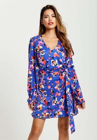Liquorish ABSTRACT DOT PRINT MINI WRAP - Day dress - blue
