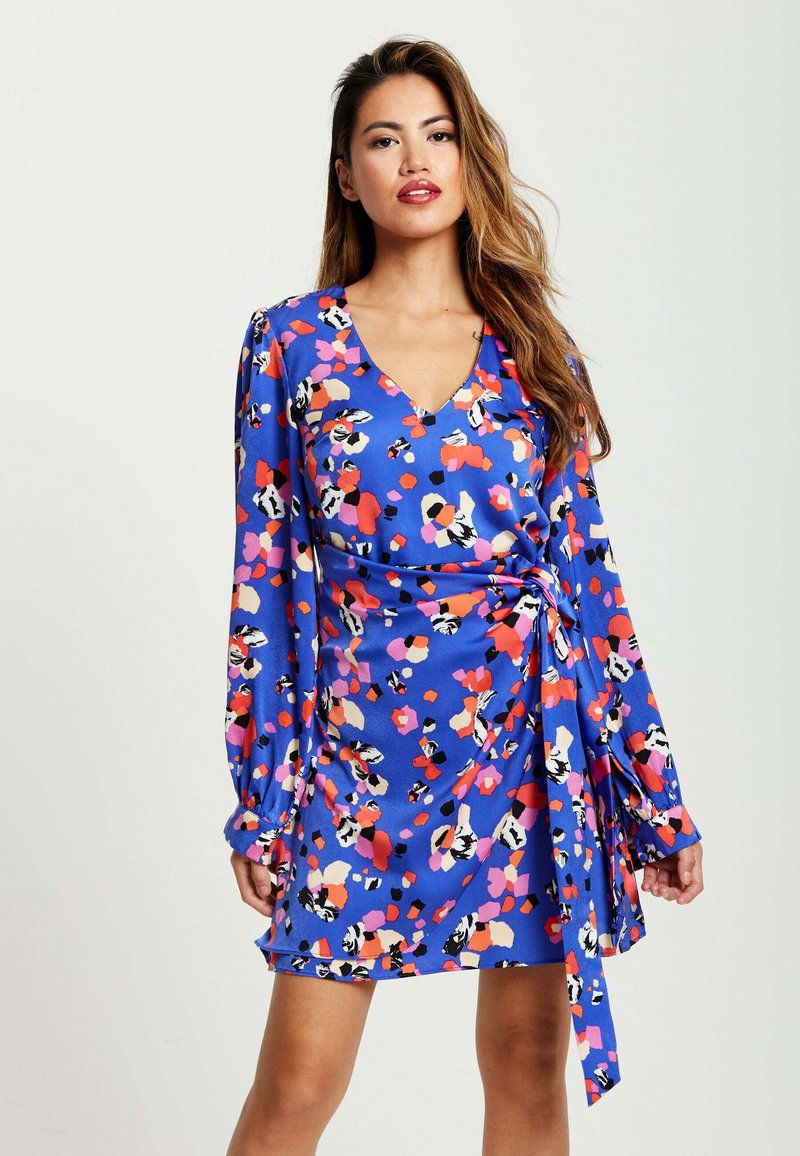 Liquorish ABSTRACT DOT PRINT MINI WRAP - Day dress - blue