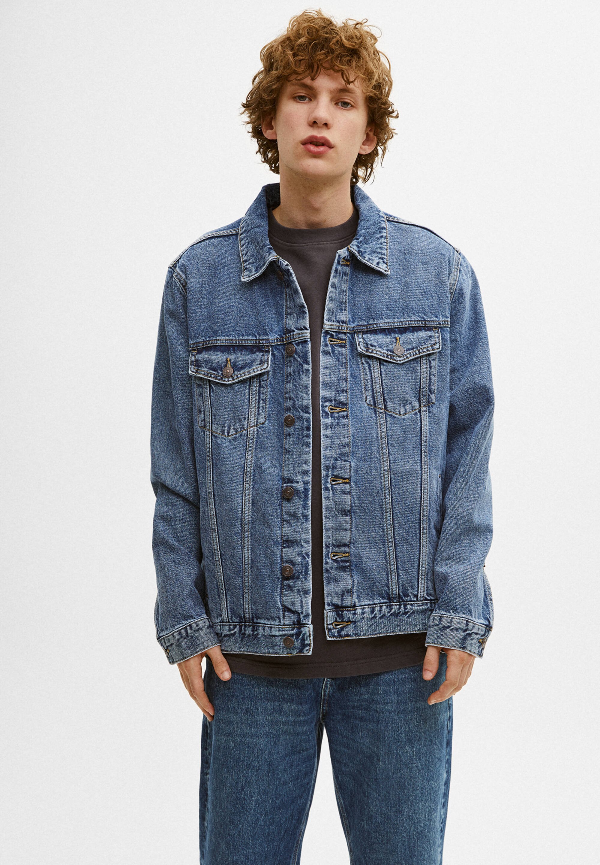 PULL\u0026BEAR BASIC - Giacca di jeans - blue grey/grigio cadetto - Zalando.it