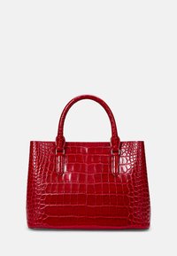 Lauren Ralph Lauren EMBOSSED LEATHER SMALL MARCY SATCHEL - Geantă de mână - festive red