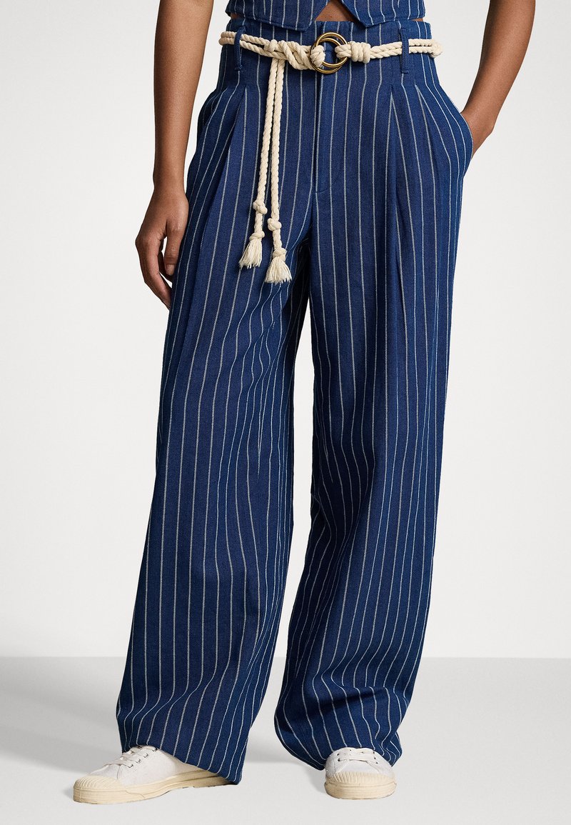 Polo Ralph Lauren EVAN FULL LENGTH WIDE - Pantalon classique - blava