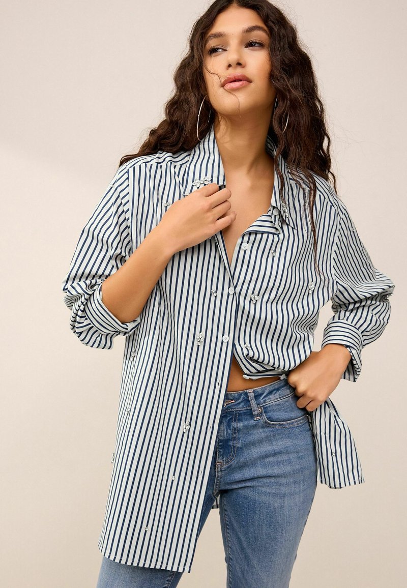 Next GEM EMBELLISHED  - Skjortebluser - blue stripe