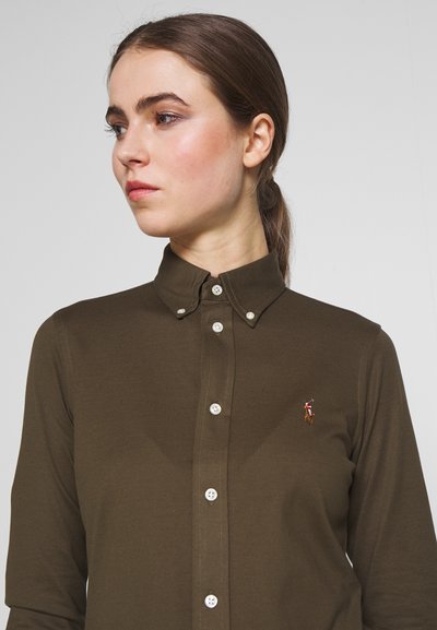Polo Ralph Lauren HEIDI LONG SLEEVE - Blusa com botões - defender green