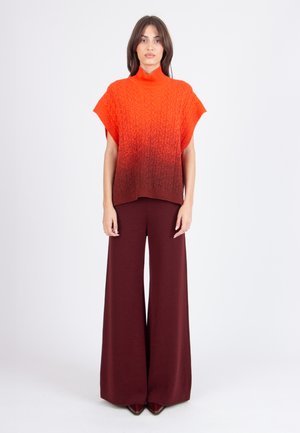 ROLLNECK PRINTED , MURMURATION PATTERN - T-shirt print - cinnabar