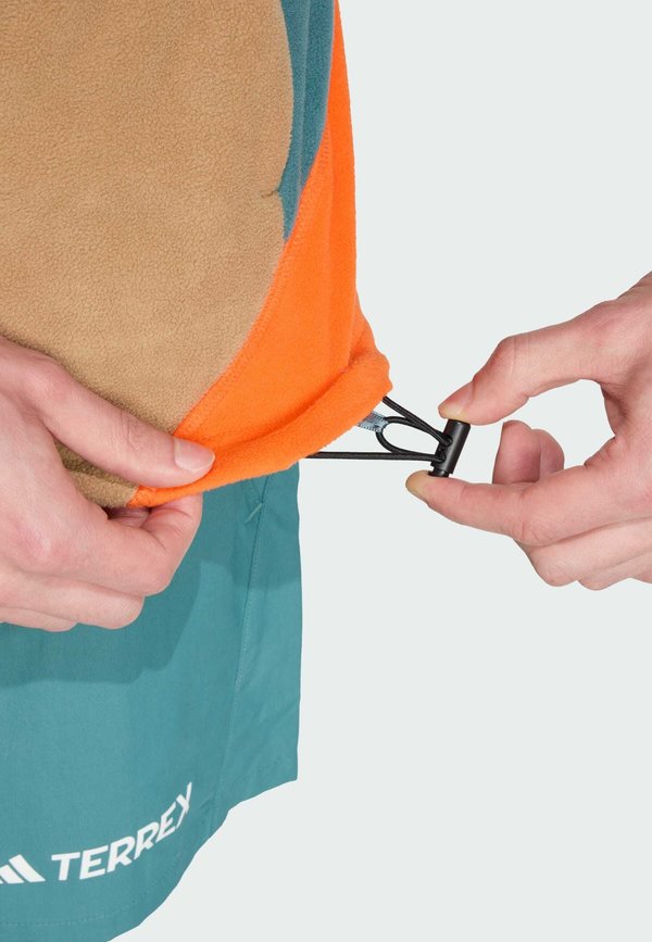 MT CW FL ANRK - Fleece jumper - preloved teal   cardboard   semi impact orange3