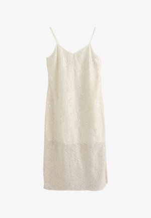 Next, TALL FIT - SEQUIN MIDI SLIP DRESS - Cocktailjurk - cream