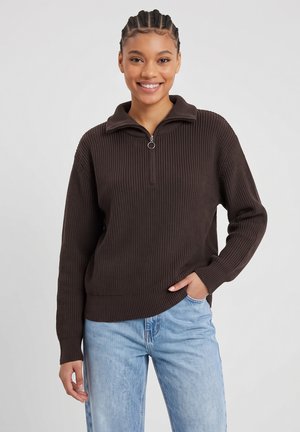 Even&Odd by Zalando, QUARTER-ZIP - Jersey de punto - brown