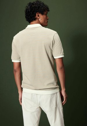 HORIZONTAL STRIPE-REGULAR FIT - Polo marškinėliai - neutral white