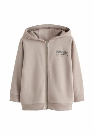Next REGULAR FIT - GRAPHIC ZIP THROUGH HOODIE  . - Sweater met rits - stone subscribe