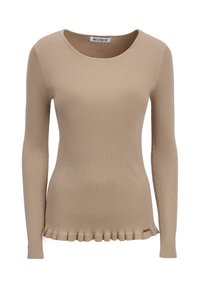 INFLUENCER RUCHED HEM - Strickpullover - beige