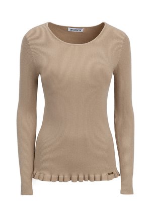 INFLUENCER RUCHED HEM - Maglione - beige