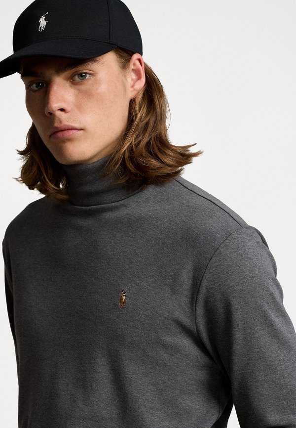 SOFT COTTON ROLL NECK - Long sleeved top - barclay heather2