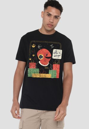 RETRO CHRISTMAS ADMIRAL ACKBAR WRAP - Print T-shirt - black