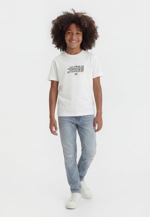 Jack & Jones Junior JCOMINERAL SMALL FRONT TEE - Μπλουζάκι με στάμπα - bright white