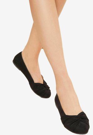 ROUND TOE TWIST FLAT  - Klasické baleríny  - black suedette