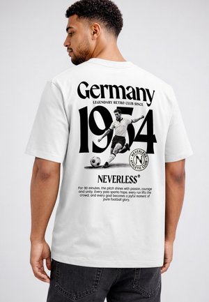 Neverless, HERREN T-SHIRT - FUSSBALL DESIGN GERMANY 1954 - OVERSIZED - Print T-shirt - relaxed-fit weiß