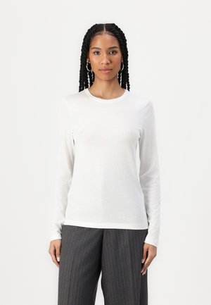 ROUNDNECK FLATLOCK - Pitkähihainen paita - silky white