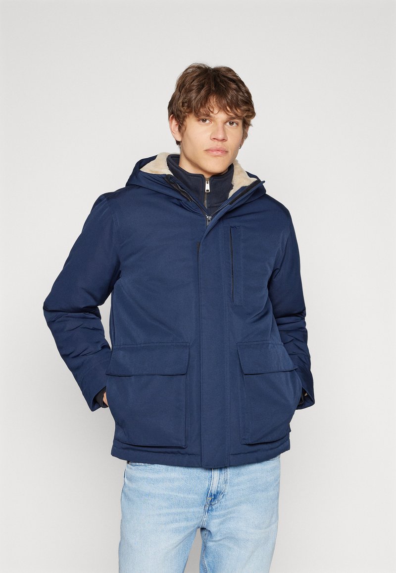 Hollister Co. FAUX FURLINED ALLWEATHER JACKET Winter jacket NAVY