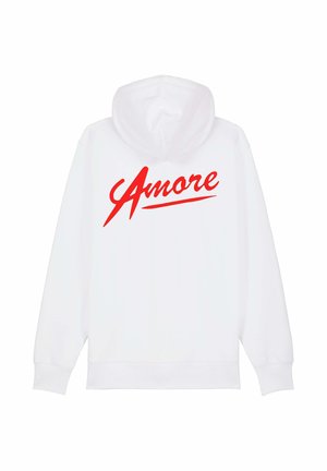 AMORE BACK EMBROIDERY UNISEX  - Sweater met rits - white