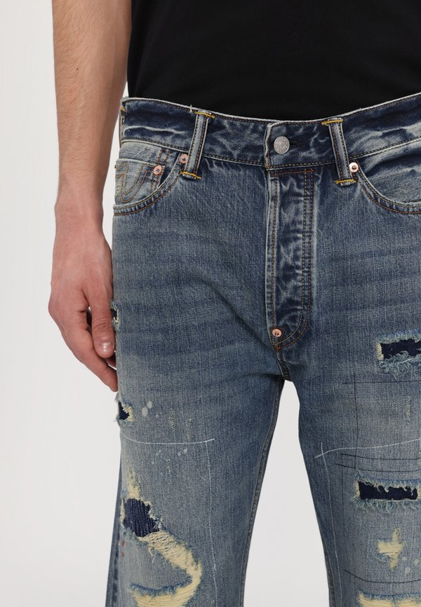 POCKET DISTRESSED  - Straight leg jeans - indigo3