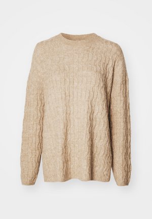 Vero Moda, VMELYA ONECK LONG PULLOVER - Strikkegenser - silver mink melange