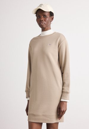SHIELD C NECK DRESS - Jurk - taupe beige