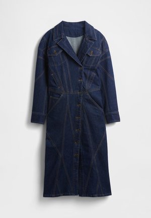 GAPSTUDIO SEAMED DENIM MIDI SHIRTDRESS - Τζιν φόρεμα - dark wash indigo