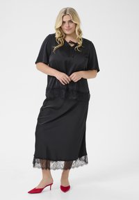 Kaffe Curve Maxi skirt - black deep