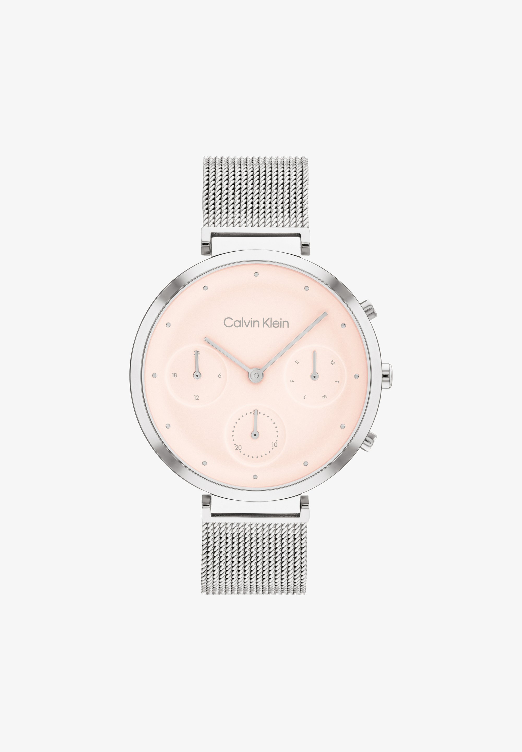 Calvin Klein DAMENUHR TIMELESS Chronograph silberfarben rosa