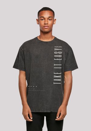 TAKE IT EASY TEXT - Print T-shirt - schwarz