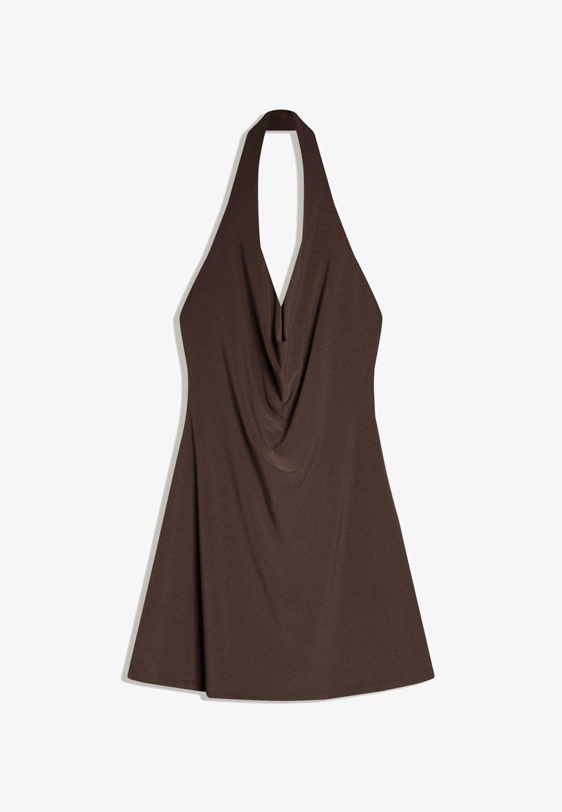 Bershka HALTER - Jersey dress - brown - Zalando.ie Bershka HALTER - Jersey dress - brown - Zalando.ie