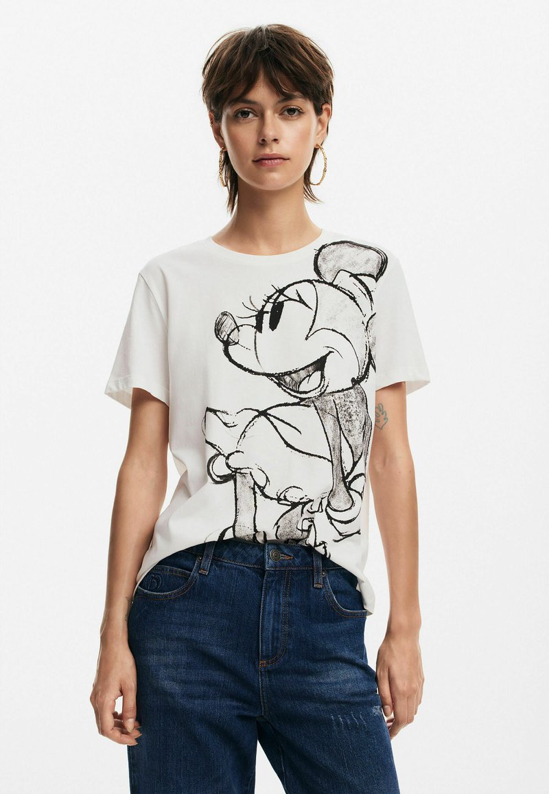 Desigual MINNIE MOUSE - Camiseta estampada - beige