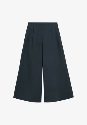 Massimo Dutti, FLOWING PLEATED WIDE-LEG PANTS - Stoffhose - dark blue